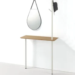 Drop evolution specchio da parete in acciaio verniciato antracite opaco 50x2.5 h90 cm