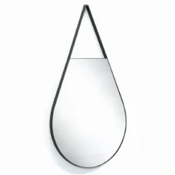 Drop evolution specchio da parete in acciaio verniciato antracite opaco 50x2.5 h90 cm
