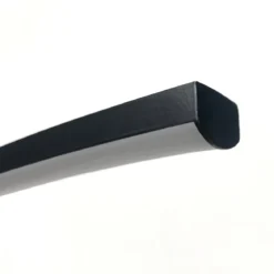Drop lampada da terra led in alluminio nero opaco e acrilico bianco 130x32 h175 cm