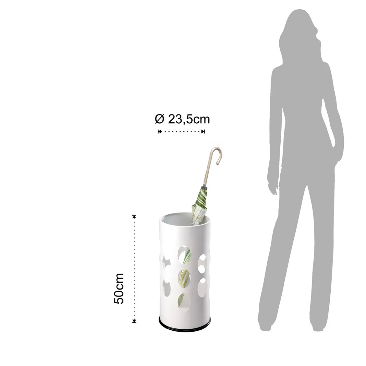 Drop portaombrelli metallo bianco opaco cm h50 d235