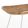 Durga panca in rattan naturale e ferro bianco 120x44xh47 cm