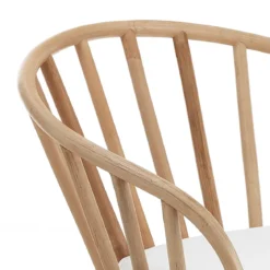 Durga poltroncina in rattan cuscino in saia bianco 70x60xh85 cm