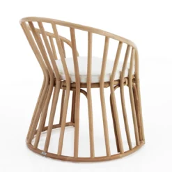 Durga poltroncina in rattan cuscino in saia bianco 70x60xh85 cm