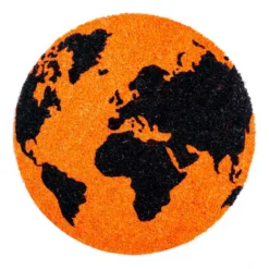 Earth zerbino rotondo in fibre di cocco con retro antiscivolo 50x50 cm