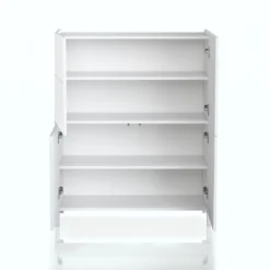 Eddy random mobile alto 4 ante serigrafate laccato bianco lucido 90x35xh110 cm