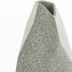 Ekko-b vaso in ceramica effetto pietra colore grigio finitura opaca 17x17x37 cm