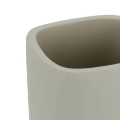 Elegant bicchiere portaspazzolini in ceramica colore tortora 7x7 h10 cm