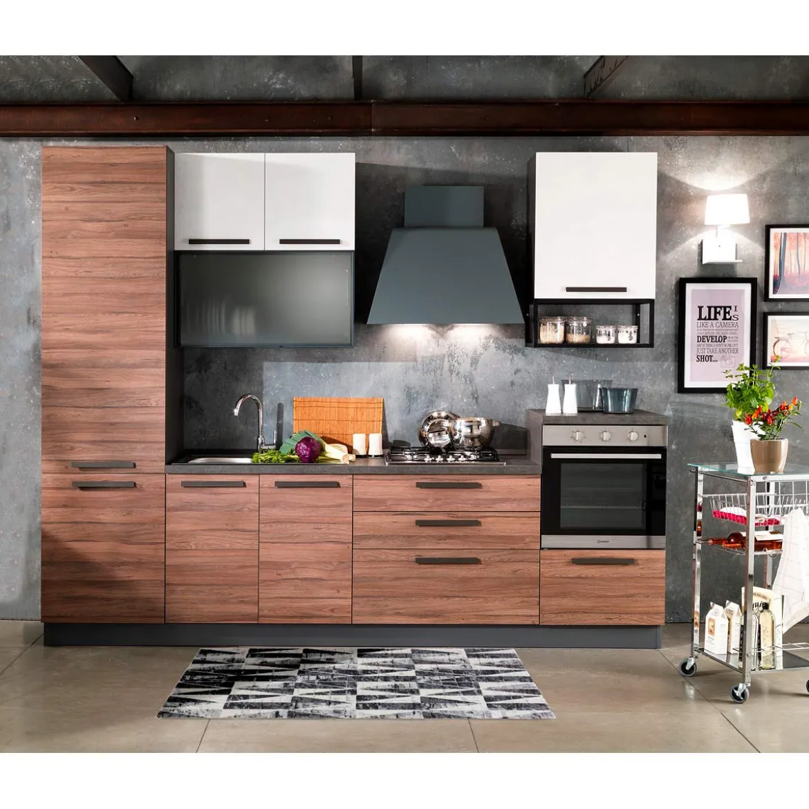 Elegant grey 10 tappeto corsia 100% polipropilene cm 80 x 150