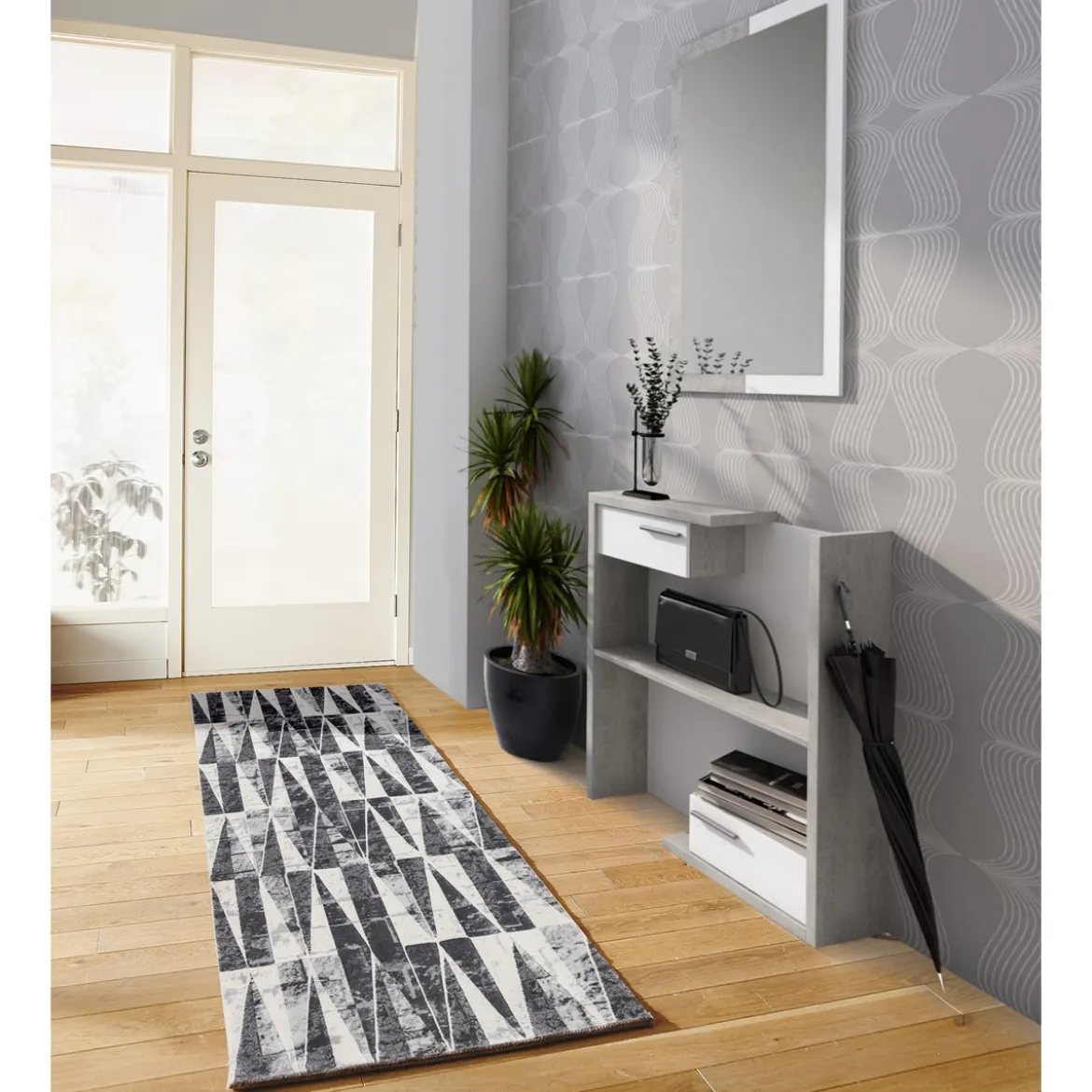 Elegant grey 10 tappeto corsia 100% polipropilene cm 80 x 150
