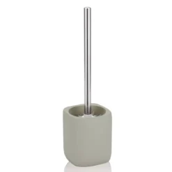 Elegant portaspazzolino toilette in ceramica colore tortora 10x10 h12/38 cm