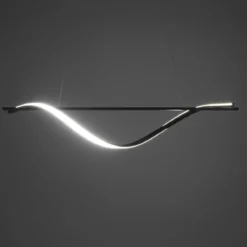 Elika lampadario led in alluminio nero opaco cavo regolabile 100x25 h16 cm