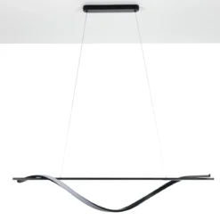 Elika lampadario led in alluminio nero opaco cavo regolabile 100x25 h16 cm