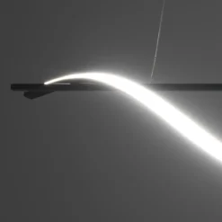 Elika lampadario led in alluminio nero opaco cavo regolabile 100x25 h16 cm