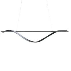 Elika lampadario led in alluminio nero opaco cavo regolabile 100x25 h16 cm