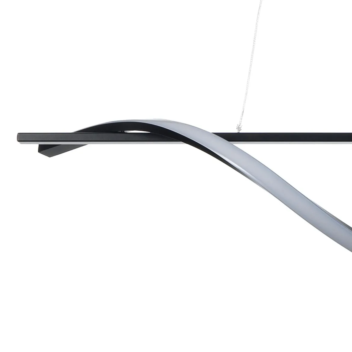 Elika lampadario led in alluminio nero opaco cavo regolabile 100x25 h16 cm