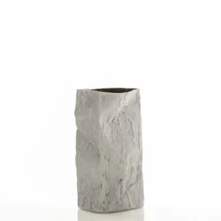 Erik-b vaso in ceramica effetto pietra colore grigio chiaro finitura opaca 16x16x30 cm