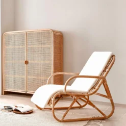 Erik Poltroncina in Rattan e Cotone, 98 x 82 x h80 cm