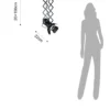 Extension black lampadario in alluminio nero opaco struttura estensibile e faro direzionale d12x22 cm