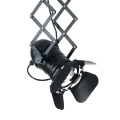 Extension black lampadario in alluminio nero opaco struttura estensibile e faro direzionale d12x22 cm