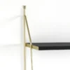 Fast big black mensola da parete nero opaco e oro opaco 60x20xh75 cm