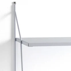 Fast big white mensola da parete 3 pannelli legno bianco opaco e filo acciaio bianco 60x20xh75 cm