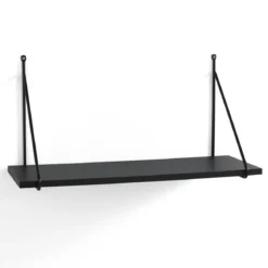Fast black mensola da parete nero opaco 60x22xh30 cm