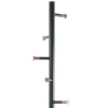 Feelo appendiabiti in metallo nero opaco e pomelli legno finitura noce h175xd36 cm