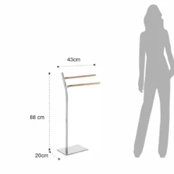 Feo portasciugamani da bagno in acciaio cromato 43x20xh88 cm