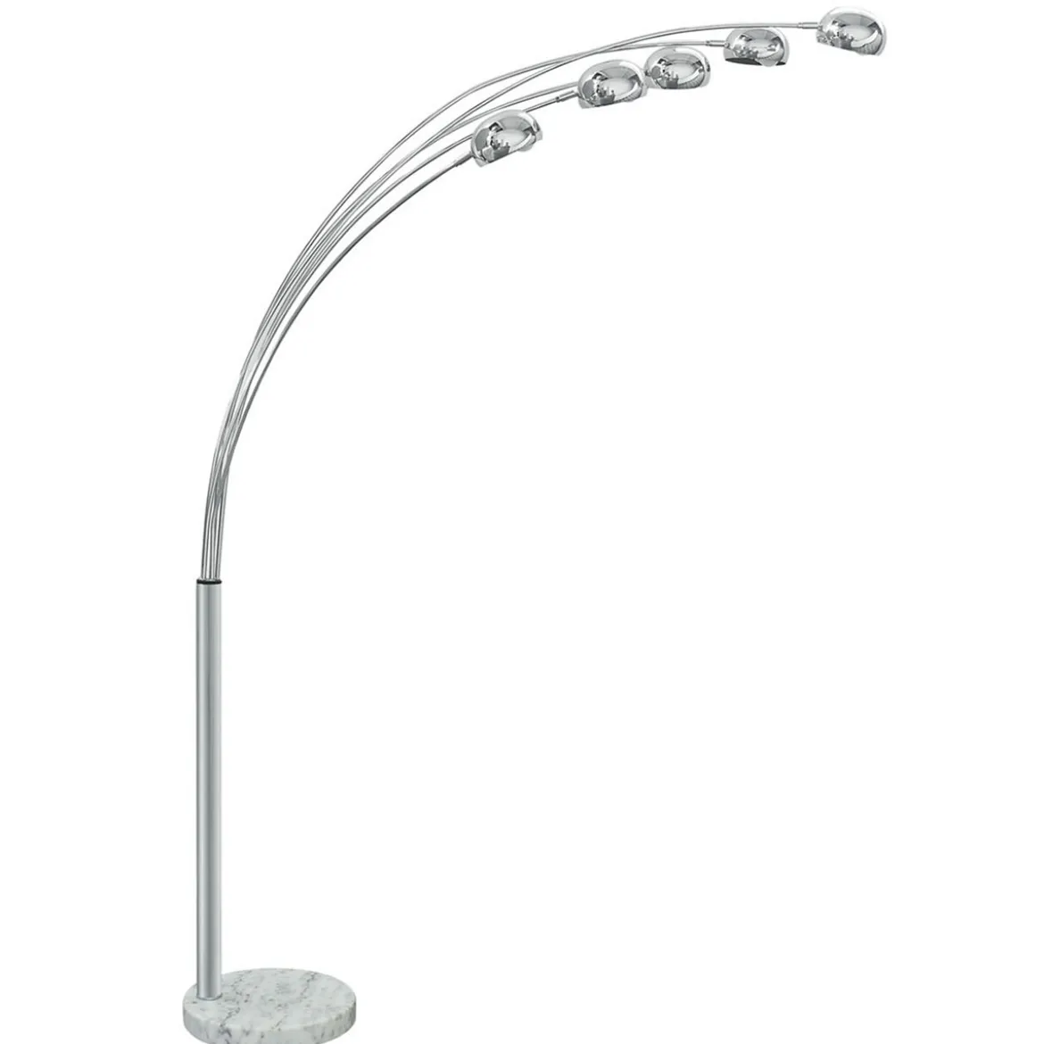 Fist cromo lampada da terra in metallo cromato base in marmo bianco h216 cm