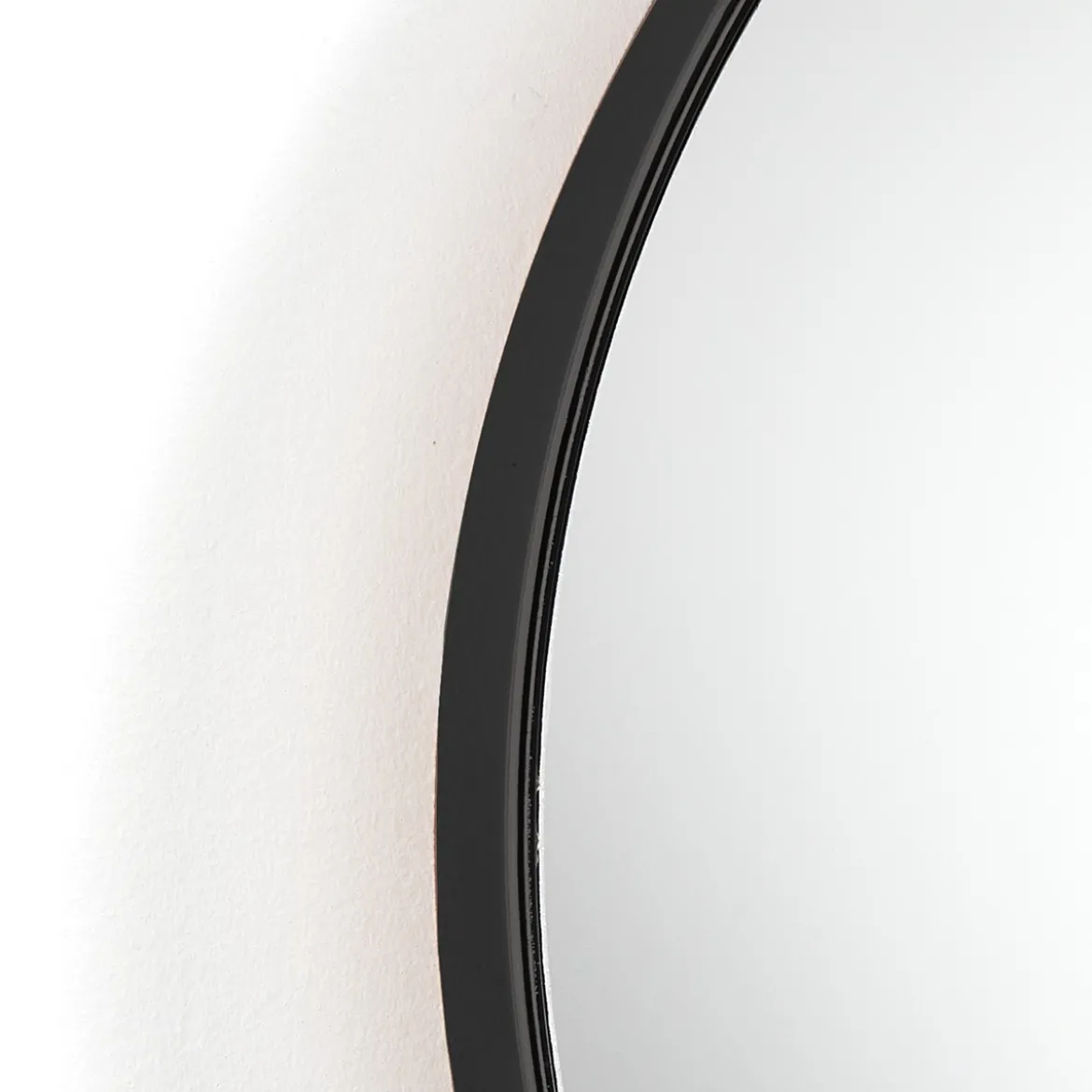Fit-a black slim specchio da parete in acciaio finitura nero opaco d60 cm