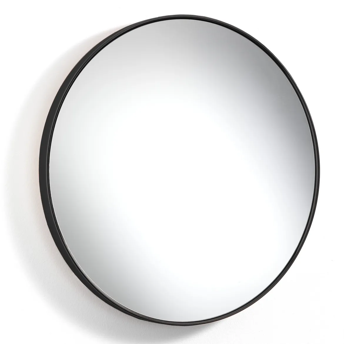 Fit-a black slim specchio da parete in acciaio finitura nero opaco d60 cm