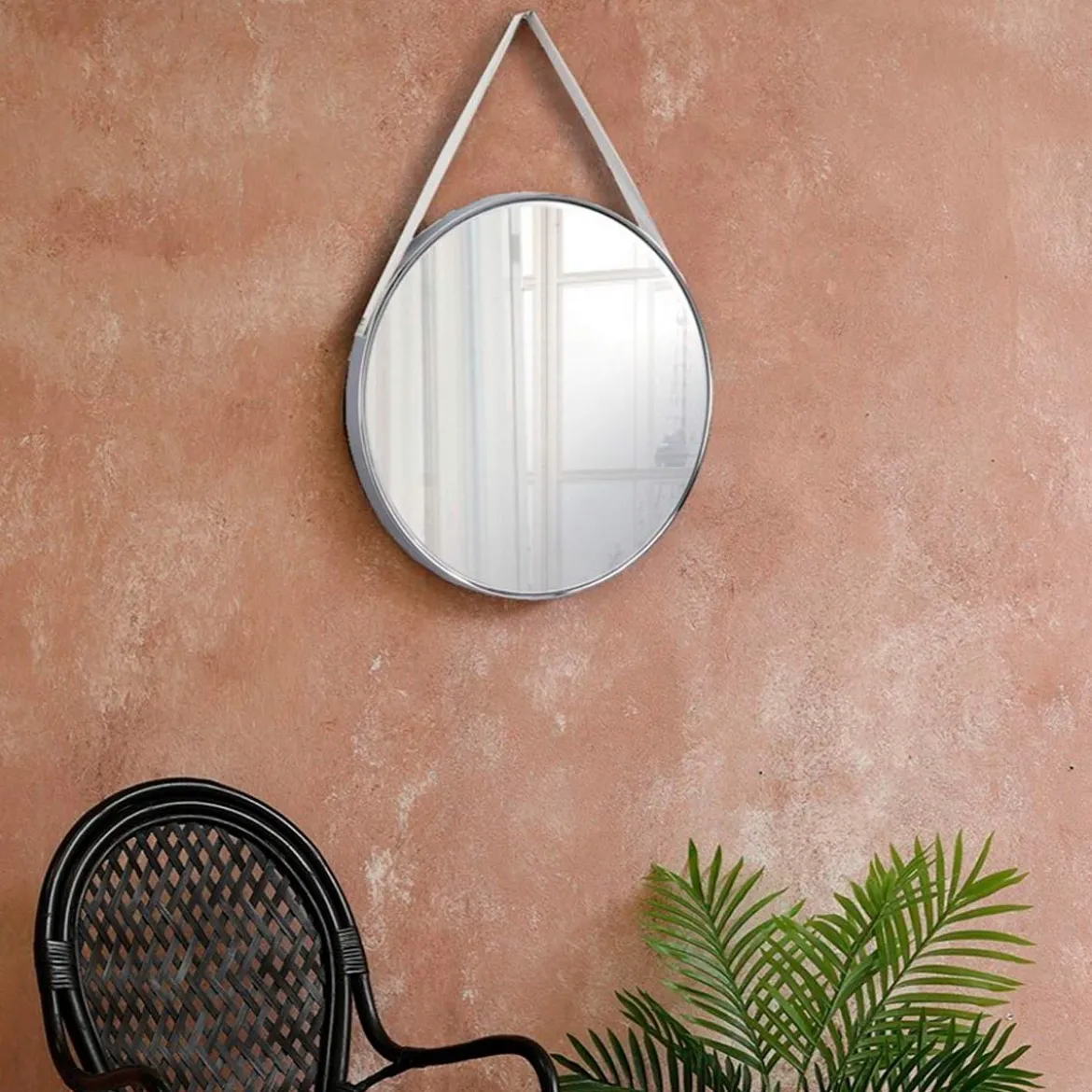 Fit specchio da parete in acciaio cromato d42.5 cm