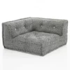 Fjulia-b divano 2 posti in rattan sbiancato rivestimento 100% cotone grigio scuro 160x80xh70 cm