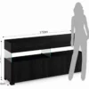 Float black wood madia 4 ante 2 cassetti finitura rovere nero e vetro 172x40xh81 cm