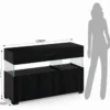 Float black wood madia 3 ante 2 cassetti finitura rovere nero e vetro 129x40xh81 cm