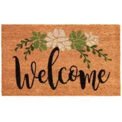 Flower zerbino in fibre di cocco e pvc antiscivolo fantasia flower cm 45x75x2