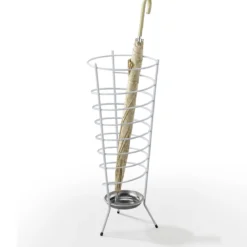Fons portaombrelli in acciaio bianco lucido d27xh67 cm