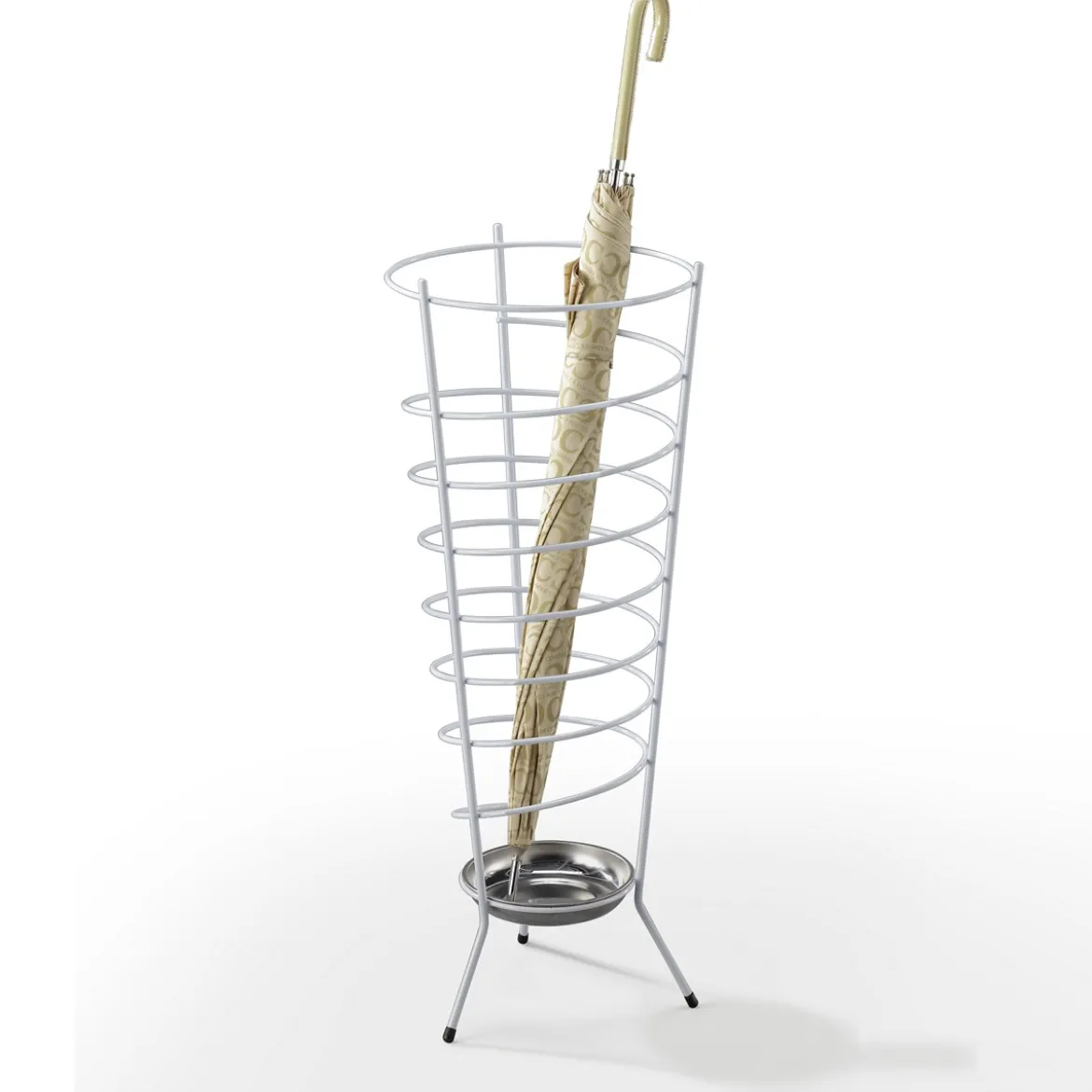 Fons portaombrelli in acciaio bianco lucido d27xh67 cm