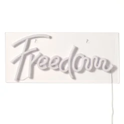 Freedom scritta luminosa neon luce fredda alimentazione usb 45x20 cm