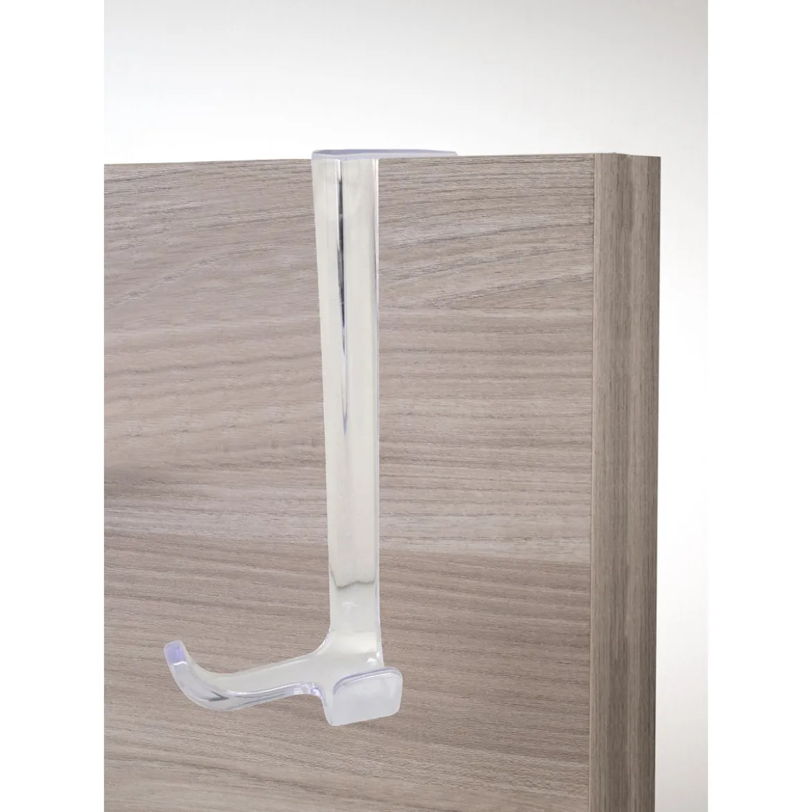 Furbo gancio appendiabiti per porta in plastica trasparente 10x10xh18 cm