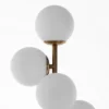 Galaxy lampada da tavolo in metallo verniciato ottone opaco con sfere in vetro bianco opaco d28 h66 cm