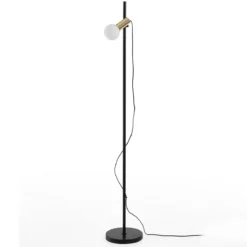 Galaxy piantana in metallo nero opaco e oro lucido d24 h153 cm