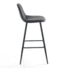 Gale grey sgabello in tessuto effetto velluto grigio invecchiato e pelle sintetica nera metallo nero opaco 42x50xh100 cm