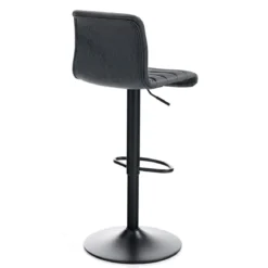 Garbo black sgabello bar in pelle sintetica effetto invecchiato colore nero regolabile in altezza h86/106 l40 p48 cm