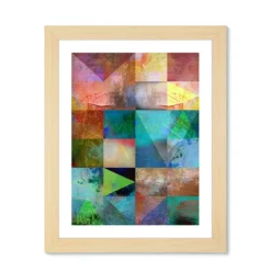 Geometrical colours quadro cornice finitura rovere h77 l57 p2 5 cm