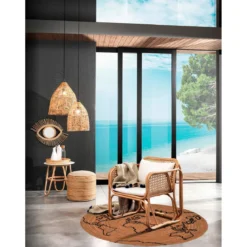 Geo tappeto in juta colore naturale d. 120 h 05 cm