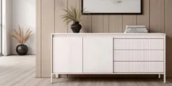 Gharbo beige madia 2 ante 3 cassetti colore beige opaco dogato cm h814 l1871 p395