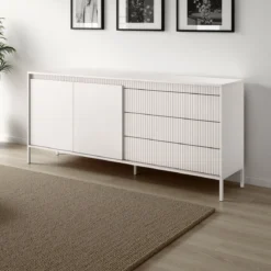 Gharbo beige madia 2 ante 3 cassetti colore beige opaco dogato cm h814 l1871 p395