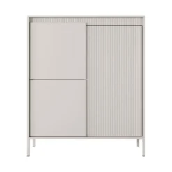 Gharbo beige mobile alto 3 ante colore beige opaco dogato cm h1234 l1035 p395