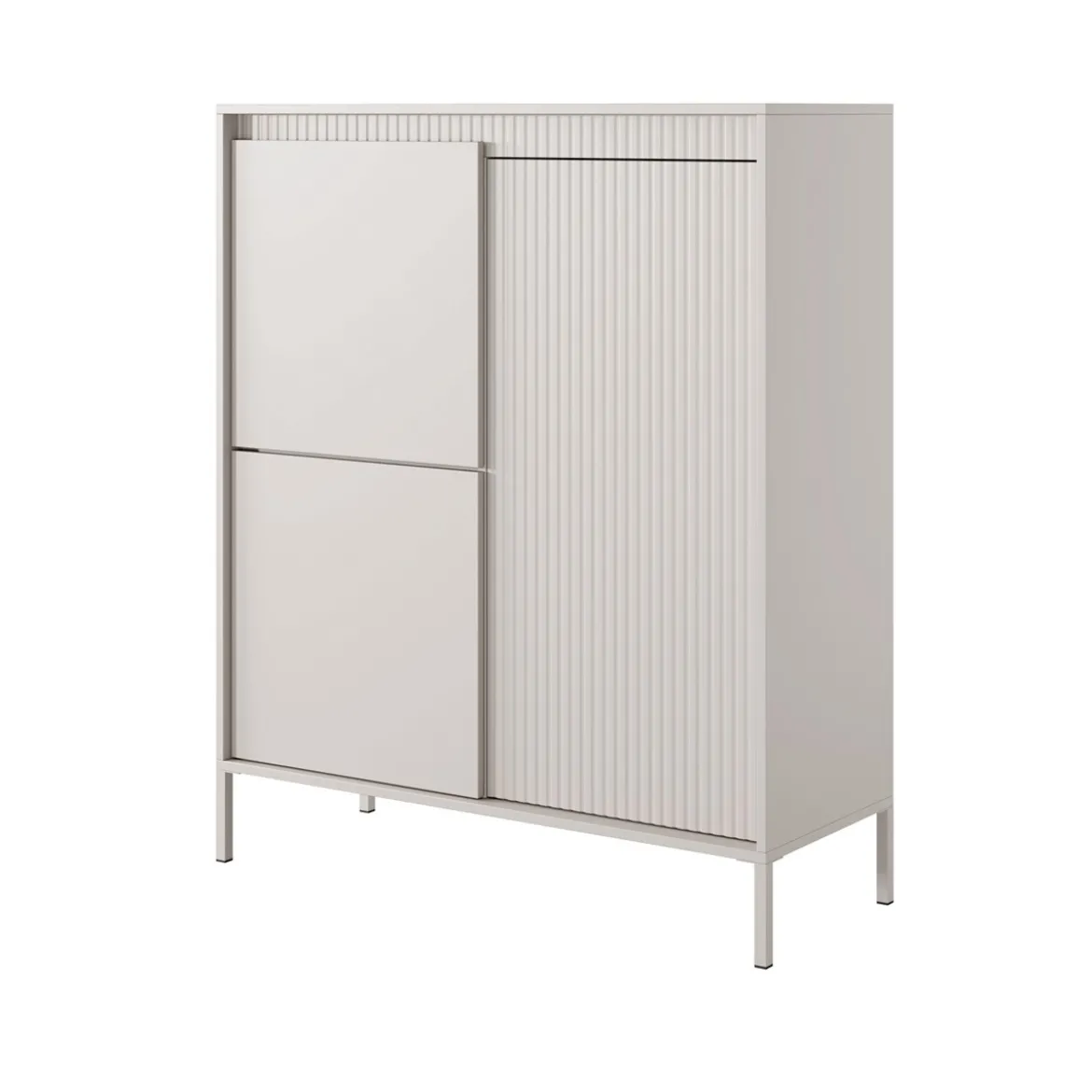 Gharbo beige mobile alto 3 ante colore beige opaco dogato cm h1234 l1035 p395